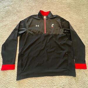 University of Cincinnati Bearcats Under Armour Black and Red Quarter Zip - XXL